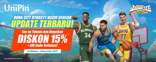 Dunk City Dynasty Update Terbaru Telah Hadir! Top Up Tokens Diskon 15% dan Dapatkan Gift Code Terbatas!